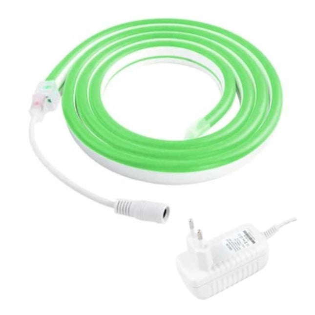 Neon LED Strip 5 Meter - Flexibele Verlichting Tube met Stekker Adapter 12V Waterdicht Groen