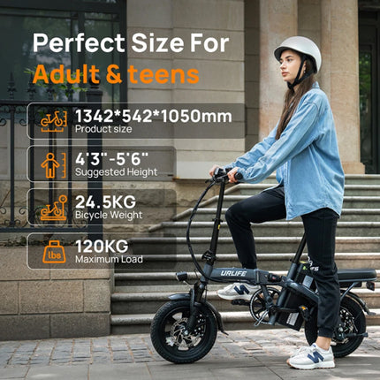 F1L Elektrische Fiets - 14-inch Wielen - Opvouwbare Smart E-Bike - Grijs