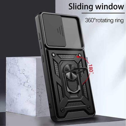 Samsung Galaxy A52 - Armor Hoesje met Kickstand en Camera Bescherming - Pop Grip Cover Case Zilver