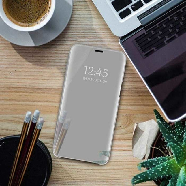 Oppo A74 (4G) Smart Spiegel Flip Case Cover Hoesje Zilver
