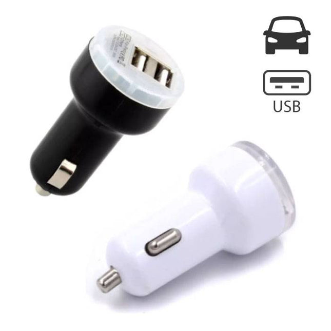 2-Pack High Speed Dubbele Autolader/Dual Carcharger Zwart/Wit