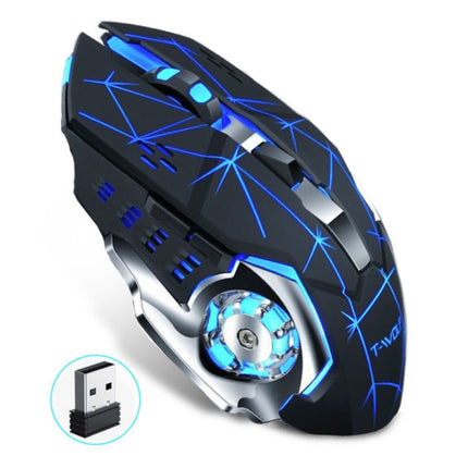 Q-13 Draadloze Gaming Muis - 2.4GHz RGB Optisch Ergonomisch met DPI Aanpassing tot 2400 DPI - Zwart