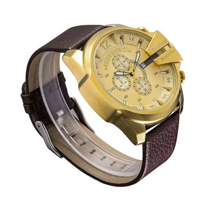 Vintage Militair Horloge voor Heren - Leren Bandje Kwarts Polshorloge Zwart