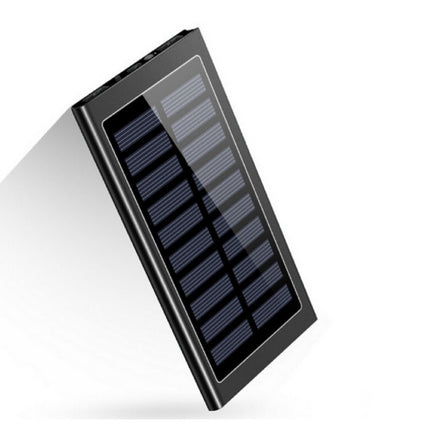 Externe 30.000mAh Solar Charger Powerbank Zonnepaneel Noodaccu Batterij Oplader Zon Zwart