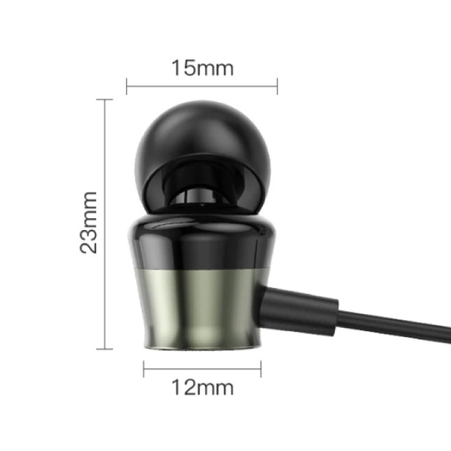 Oortjes met Microfoon en One Button Control - 3.5mm AUX Oordopjes Wired Earphones Oortelefoon Zwart