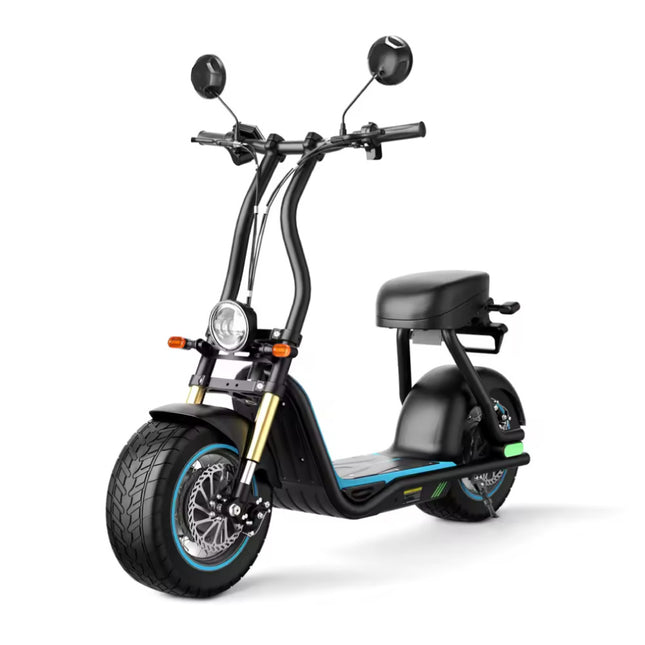 M5 Max Fat Tire E-Bike Chopper - Elektrische Smart Scooter Fiets - 14" Wielen - Zwart
