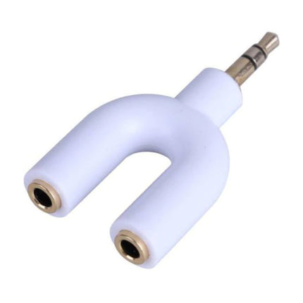 Y-Vorm AUX Koptelefoon Splitter - Headphone Dual Audio Adapter Stereo Verdeler Wit