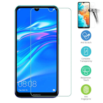 Huawei Y7 2019 Transparant TPU Hoesje + Screen Protector Tempered Glass