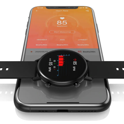 Smartwatch met Extra Bandje - Roestvrij Staal Mesh / Silicoon Fitness Sport Activity Tracker Horloge Android - Zwart