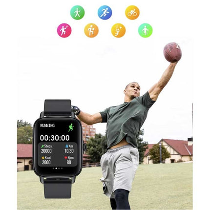 P28 Smartwatch Siliconen Bandje Fitness Sport Activity Tracker Horloge Android iOS Zilver