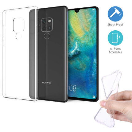 Huawei Mate 20 Transparant TPU Hoesje + Screen Protector Tempered Glass
