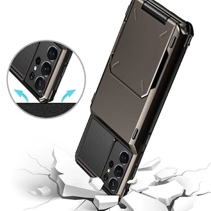 Samsung Galaxy S10 - Kaarthouder Hoesje - Wallet Card Slot Portemonnee Cover Case Blauw