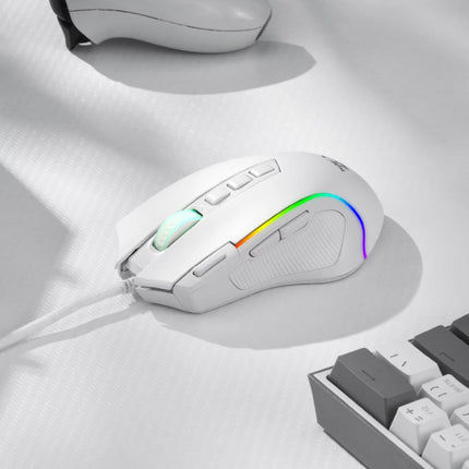 M612 Gaming Muis -  tot 8000 DPI - RGB Optisch Ergonomisch Programmeerbaar - Wit