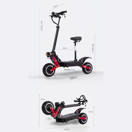 T85 Elektrische Off-Road Smart E Step Scooter met Zitje - 5600W - 28Ah Batterij - 10 inch Wielen