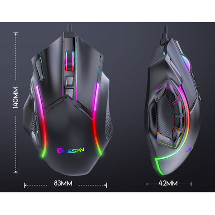 X15 Optische Gaming Muis Bedraad - 12 Knoppen met Macro's - RGB Kleuren - Rechtshandig met DPI Aanpassing tot 12800 DPI - Zwart