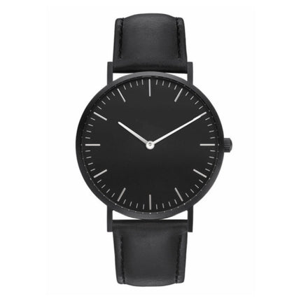 Minimalistisch Horloge voor Dames - Modieus Kwarts Uurwerk Leer Bandje Zwart