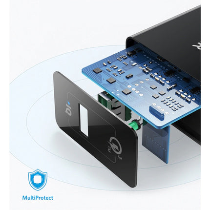 Stekkerlader - PowerIQ / Quick Charge 3.0 Wallcharger AC Thuislader Muur Oplader Adapter Zwart