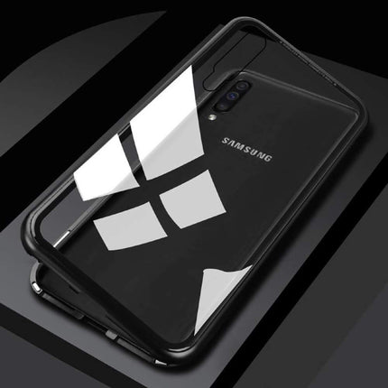 Samsung Galaxy A40 Magnetisch 360° Hoesje met Tempered Glass - Full Body Cover Hoesje + Screenprotector Zwart