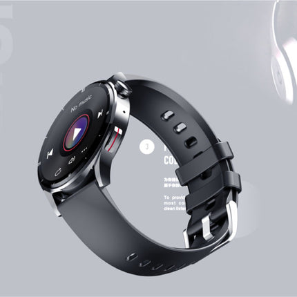 Smartwatch met Lichaamstemperatuur, Bloeddrukmeter en Zuurstofmeter - Fitness Sport Activity Tracker Horloge iOS Android - Silicoon Bandje Zwart