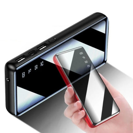 80.000mAh Powerbank met 4 Poorten - Ingebouwde Zaklamp - Externe Noodaccu Batterij Oplader Charger Zwart