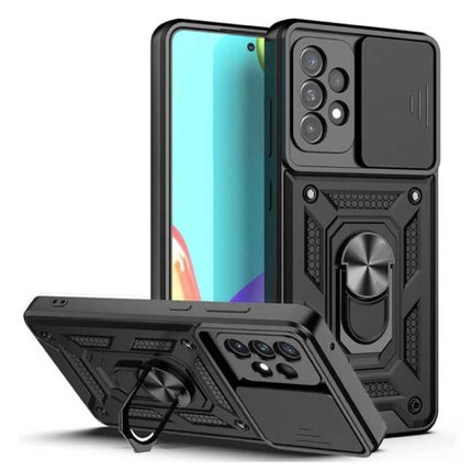 Samsung Galaxy S20 Ultra - Armor Hoesje met Kickstand en Camera Bescherming - Pop Grip Cover Case Zwart