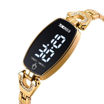 Diamant Horloge voor Vrouwen - Digitaal LED Uurwerk Touch Screen Waterdicht Zwart