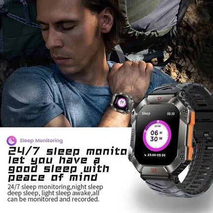Halo Smartwatch - Staal Bandje - 2" Display - Hartslag Zuurstof Sport Tracker Horloge - Zwart