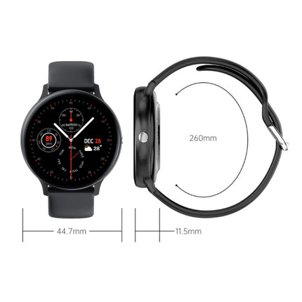 Sport Smartwatch - Silicoon Bandje Fitness Activity Tracker Horloge Android - Zwart