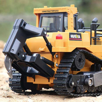 RC Bulldozer met Afstandsbediening - Bestuurbaar Speelgoed Tractor Graafmachine op 1:16 Schaal Radiografisch Metaallegering