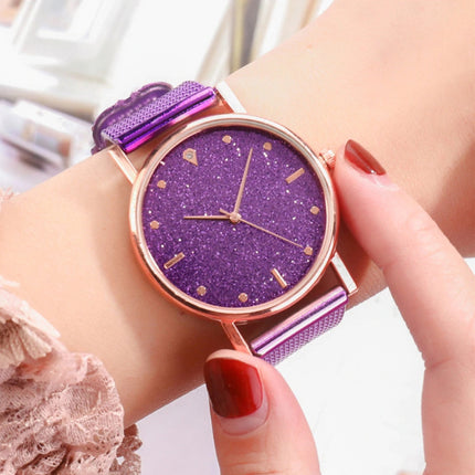 Horloge Kwarts Dames - Luxe Anoloog Uurwerk voor Vrouwen Paars