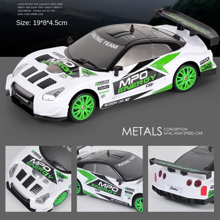 RC Auto met Afstandsbediening - GTR Model - Hoge Snelheid Drift met LED Licht op 1:24 Schaal - Blauw