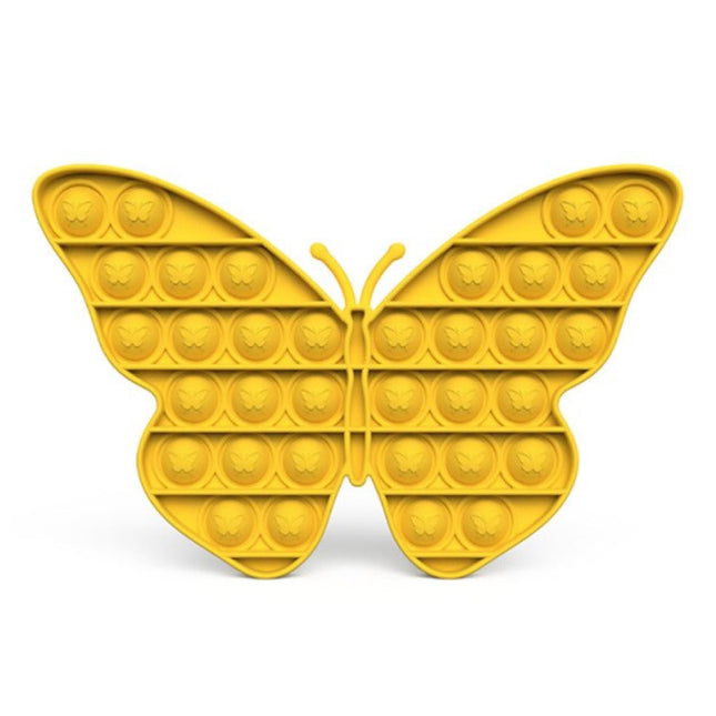 Pop It - Fidget Anti Stress Speelgoed Bubble Toy Siliconen Vlinder Geel