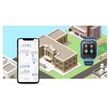 Smartwatch voor Kinderen met GPS Tracker Smartband Smartphone Horloge IPS iOS Android Zwart