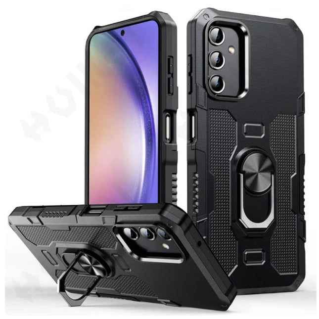 Samsung Galaxy A34 (5G) Hoesje + Kickstand Magneet - Shockproof Cover met Popgrip Zwart