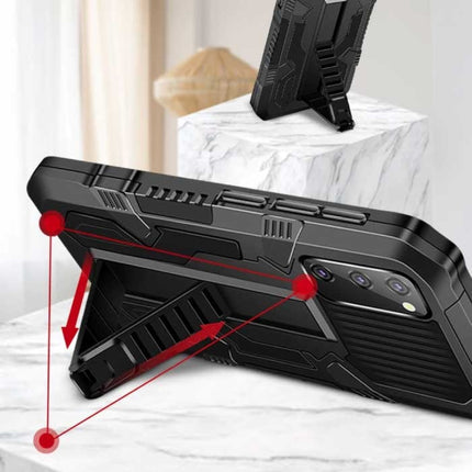 Xiaomi Poco X3 - Armor Hoesje met Kickstand en Pop Grip - Bescherming Cover Case Rood