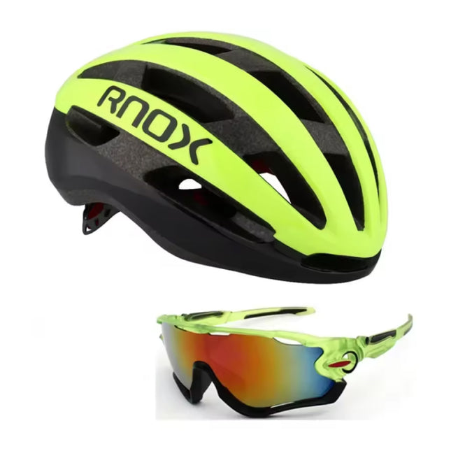 Ultralichte Fietshelm en Zonnebril - MTB Racefietshelm Fiets Bescherming - Geel
