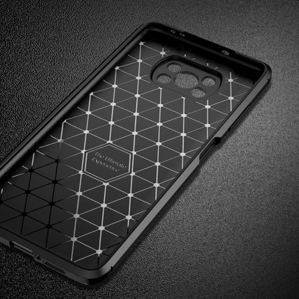 Xiaomi Redmi 9 Hoesje - Carbon Fiber Textuur Shockproof Case Rubber Cover Zwart