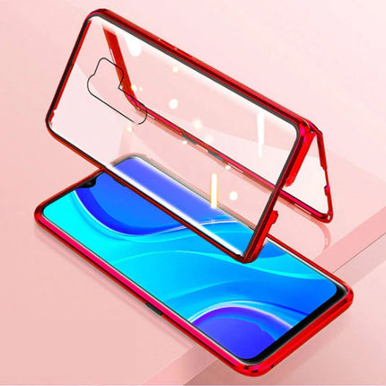 Xiaomi Mi 9 Magnetisch 360° Hoesje met Tempered Glass - Full Body Cover Hoesje + Screenprotector Rood