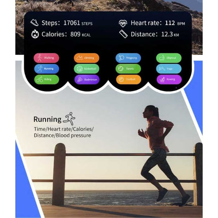 Attack Smartwatch - Slaapmonitor Hartslag Fitness Sport Activity Tracker Smartphone Horloge iOS Android IPX6 Waterdicht Zwart