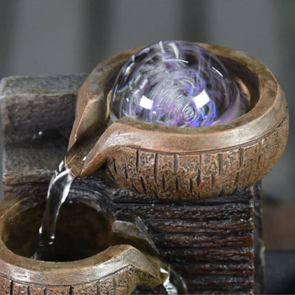 Mini Sier Waterval Feng Shui - LED Fontein Decor Ornament Bruin