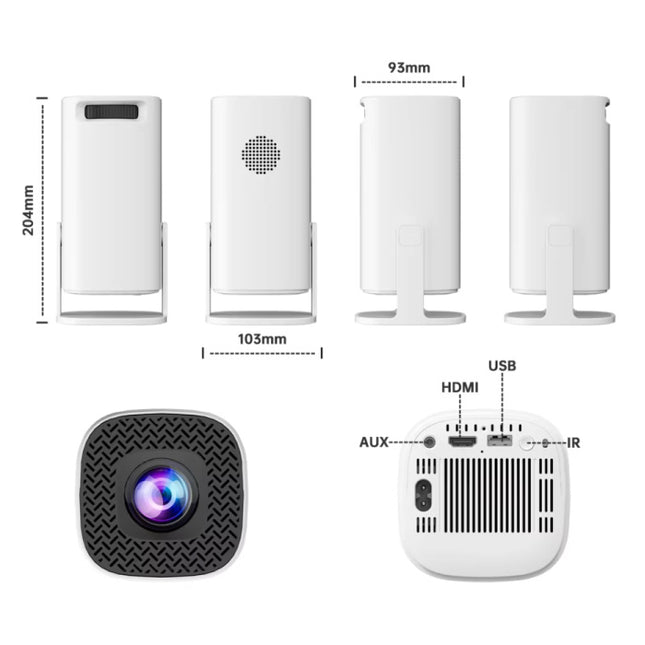 S40 Max Projector - 8000 Lumen - Android 11 Screen Mirroring Beamer Home Media Speler - Wit
