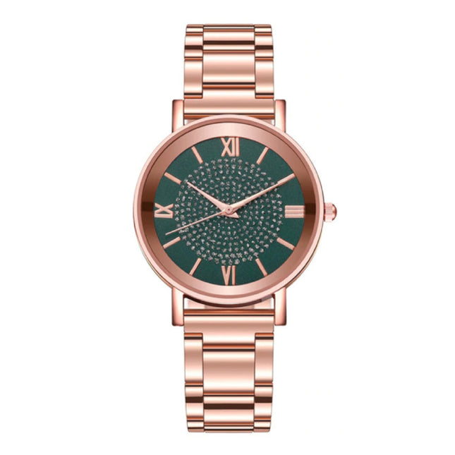 Horloge Luxe Dames - Anoloog Kwarts Uurwerk voor Vrouwen Groen