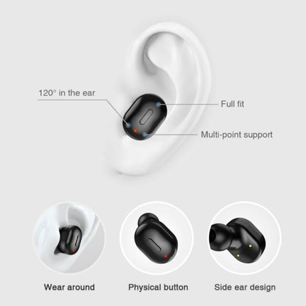 T1 TWS Sport Draadloze Oortjes Bluetooth 5.0 Ear Wireless Buds Earphones Earbuds Oortelefoon Zwart 