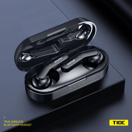 T10C Draadloze Oortjes - Qi Draadloos Opladen - True Touch Control TWS Bluetooth 5.0 Earphones Earbuds Oortelefoon Zwart
