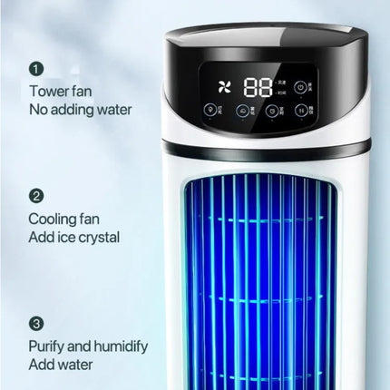 Draagbare Air Conditoner Ventilator Humidifier - Mini USB Luchtkoeler - 300ml Watertank - Wit