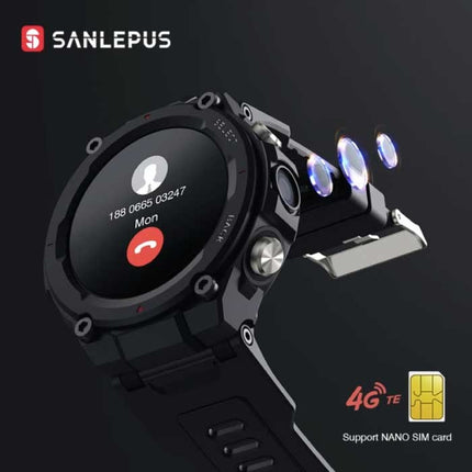 Student Smartwatch voor Kinderen - Siliconen Bandje 4G Fitness Sport Activity Tracker Horloge Android iOS Zwart