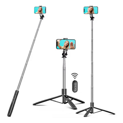Q05 Selfie Stick Tripod - Intrekbare Vlog Statief Selfiestick - Zwart