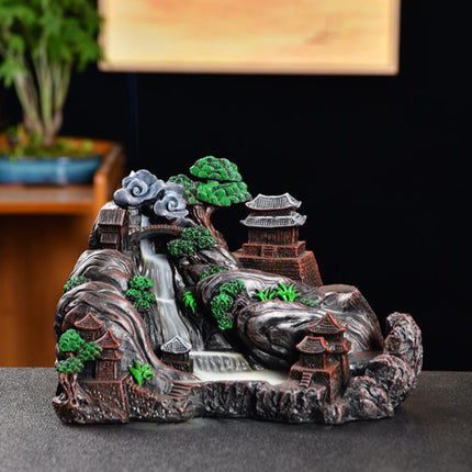 Aromatherapie Sier Wierookbrander Waterval Terugstromen - Backflow Incense Burner Feng Shui Decor Hars Ornament 