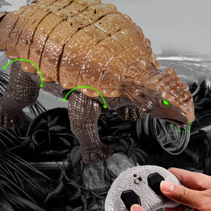 RC Dinosaurus (Ankylosaurus) met Afstandsbediening - Bestuurbaar Speelgoed Dino Robot - Bruin