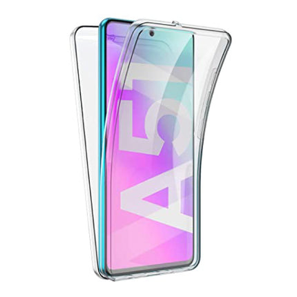 Samsung Galaxy A51 Full Body 360° Hoesje - Volledige Bescherming Transparant TPU Silicone Case + PET Screenprotector